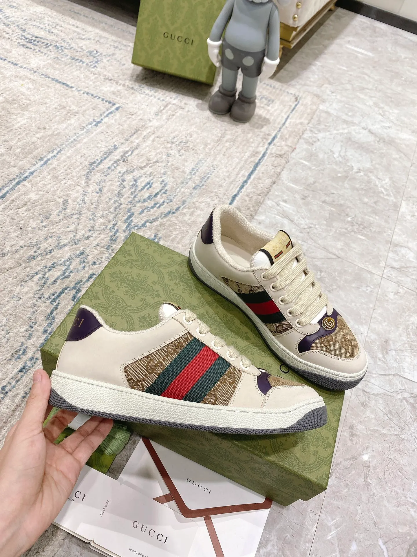 Gucci - Newly upgraded Gucci dirty shoes for couples 👫 2022 early spring new style... GG series distressed casual dirty shoes for the catwalk ⚠️⚠️ Original development and purchase level version... Metal double G crystal cylindrical logo... Gucci original pattern webbing... Exclusive color rubbed cowhide fabric, original terry cloth is delicate, soft and more comfortable and breathable, privately stamped two-color original TPU outsole (lower layer is wider, upper layer is narrower) Ready stock, matching packaging... 35-40/39-44 regular size 💰Female style 290 💰Male style 290